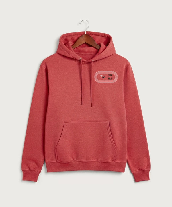 GF E2E Test 02 Track and Field - Heather Red Port & Co Core Fleece Pullover Hooded Sweatshirt. PC78H