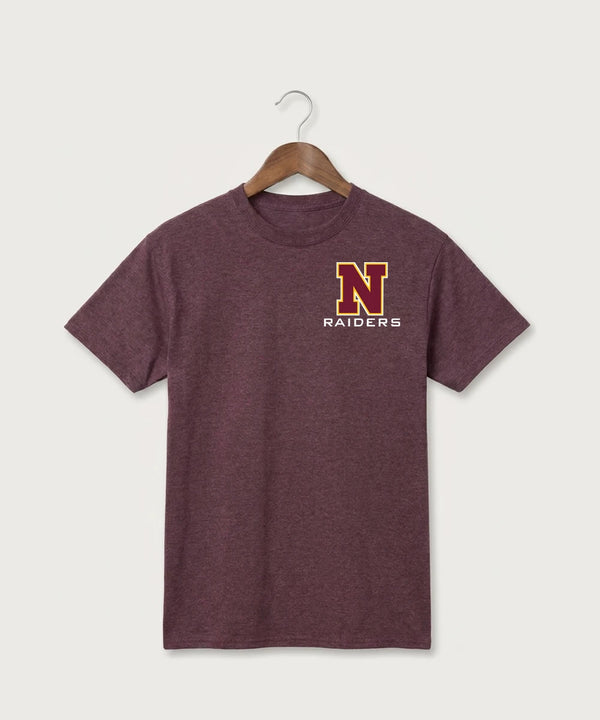 Northfield High School Volleyball (Girls) - Heather Athletic Maroon Port & Co Core Cotton Tee. PC54