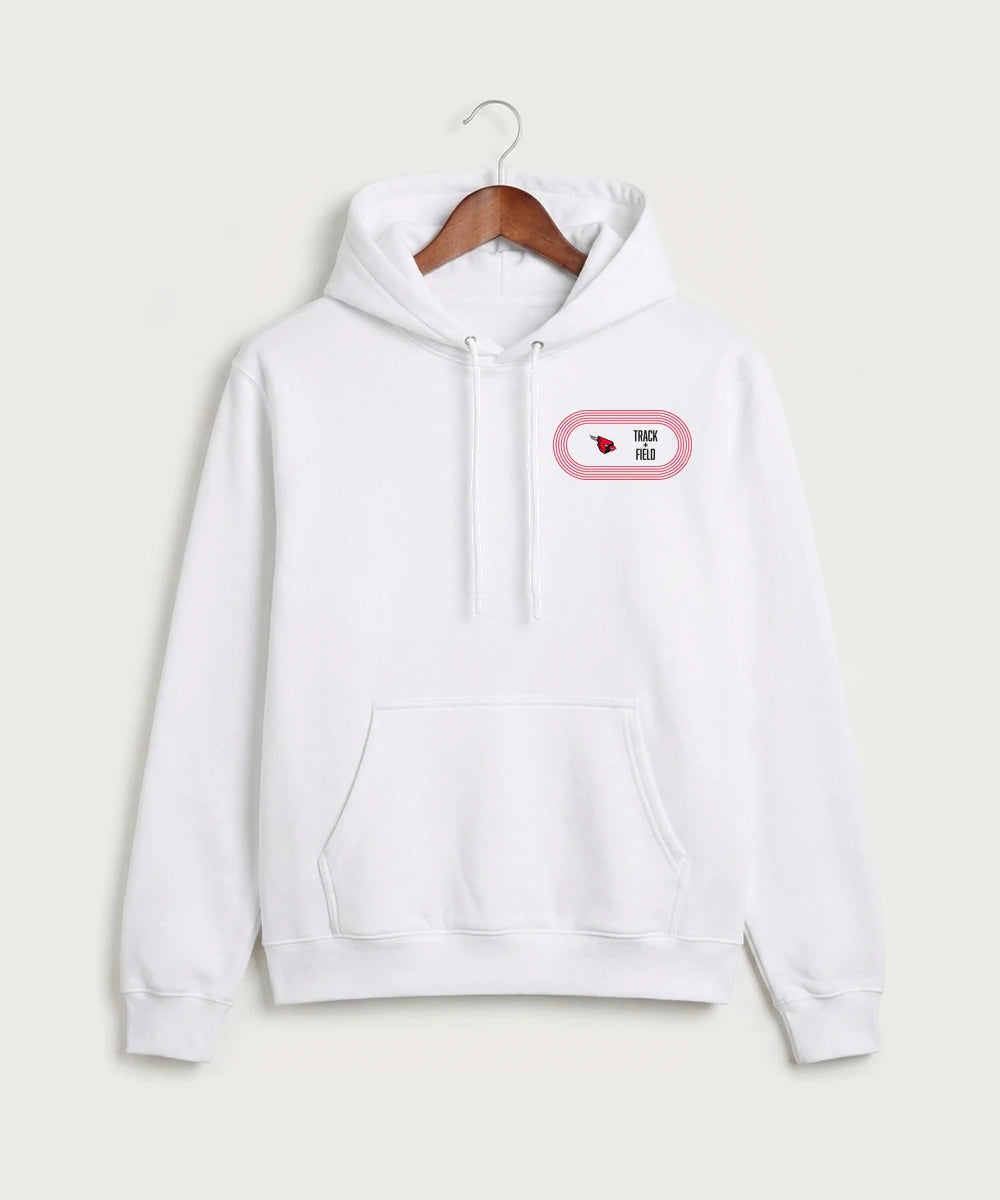 GF E2E Test 02 Track and Field - White Port & Co Core Fleece Pullover Hooded Sweatshirt. PC78H