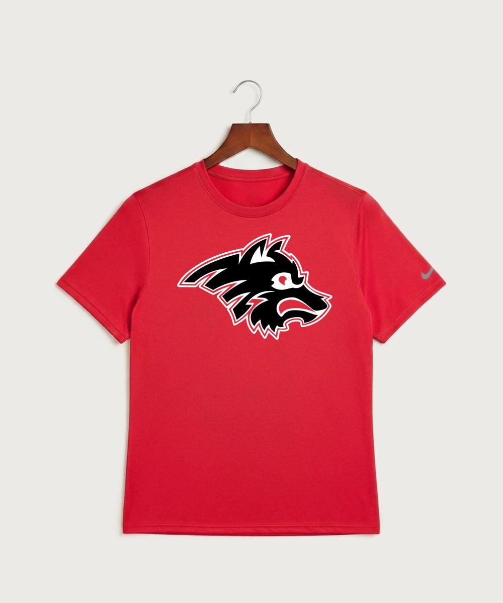 Milaca High School Football (Boys) - University Red Nike Swoosh Sleeve rLegend Tee NKDX8730