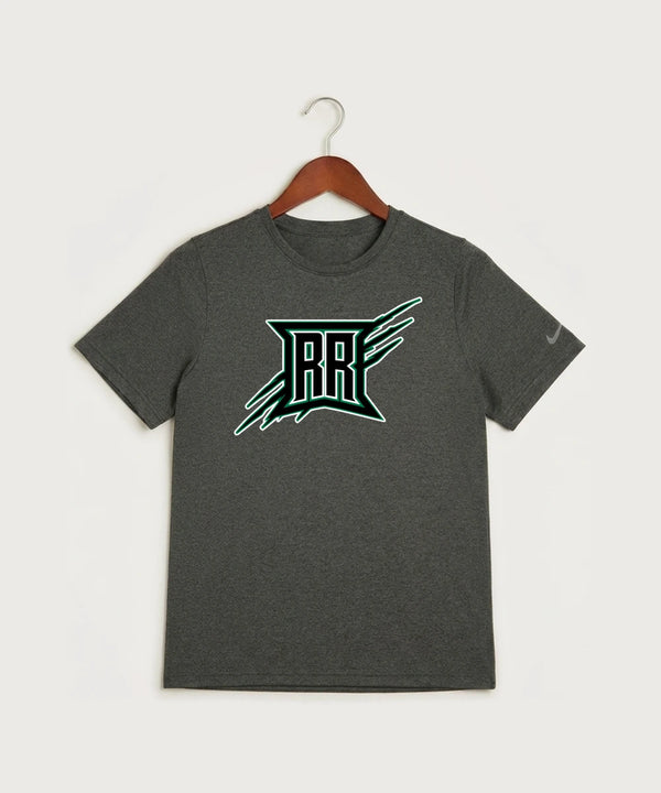 Rock Ridge High School Football (Boys) - Dark Smoke Heather Nike Youth Swoosh Sleeve rLegend Tee NKDX8787