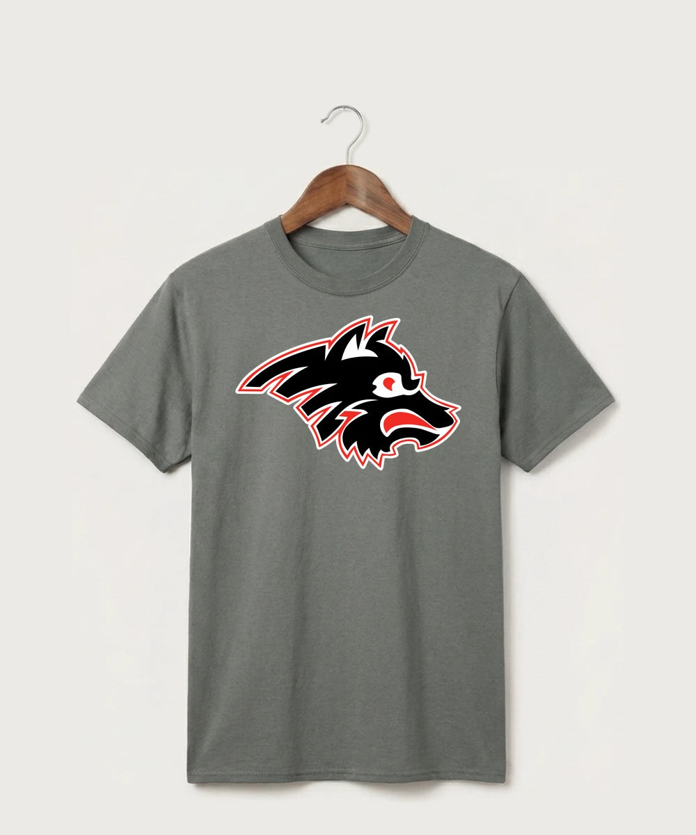 Milaca High School Football (Boys) - Medium Grey Port & Co Core Cotton Tee. PC54