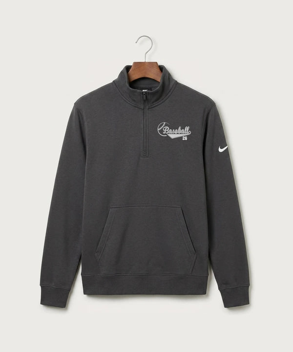 GF E2E Test 04 Baseball - Anthracite Nike Club Fleece Sleeve Swoosh 1/2-Zip NKDX6718