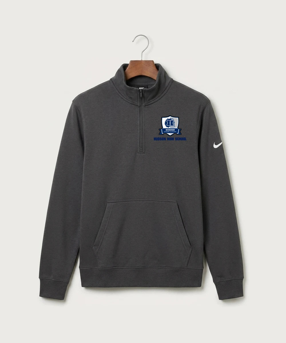 Hudson Cheer & Stunt - Anthracite Nike Club Fleece Sleeve Swoosh 1/2-Zip NKDX6718