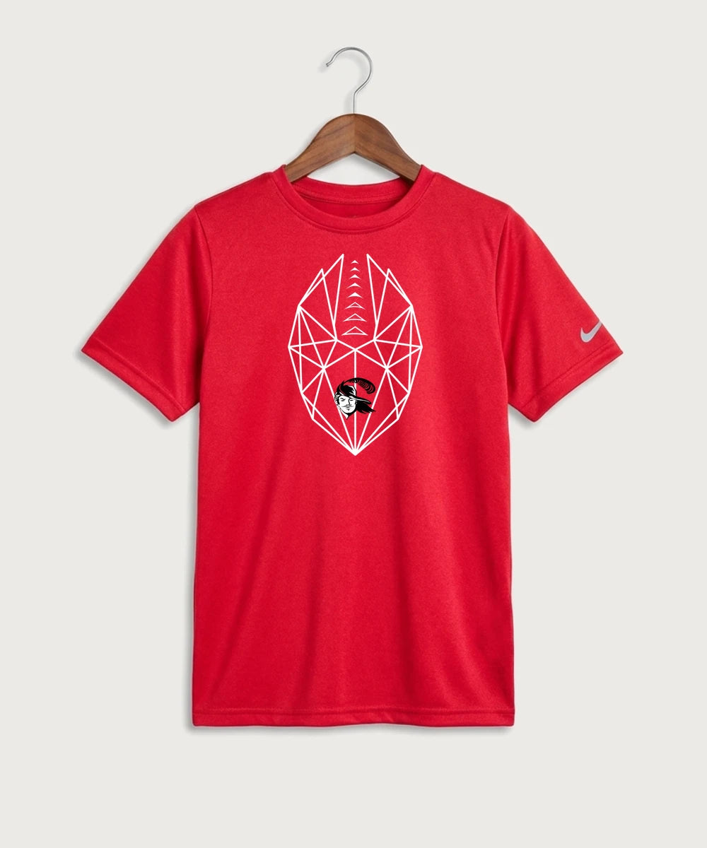 Border West Football (Boys) - University Red Nike Youth Swoosh Sleeve rLegend Tee NKDX8787