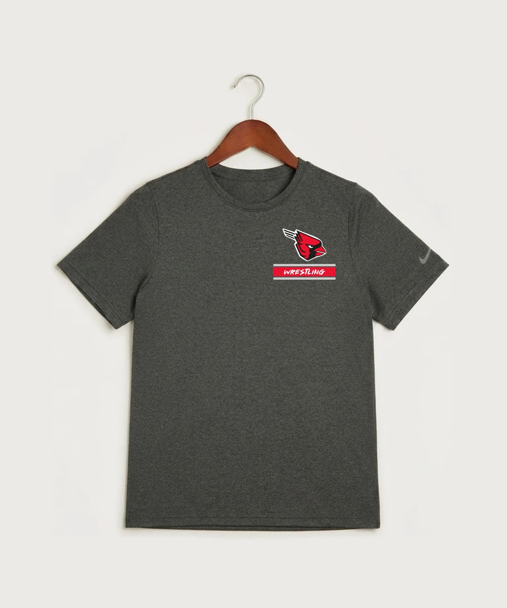 Forreston Wrestling - Dark Smoke Heather Nike Youth Swoosh Sleeve rLegend Tee NKDX8787