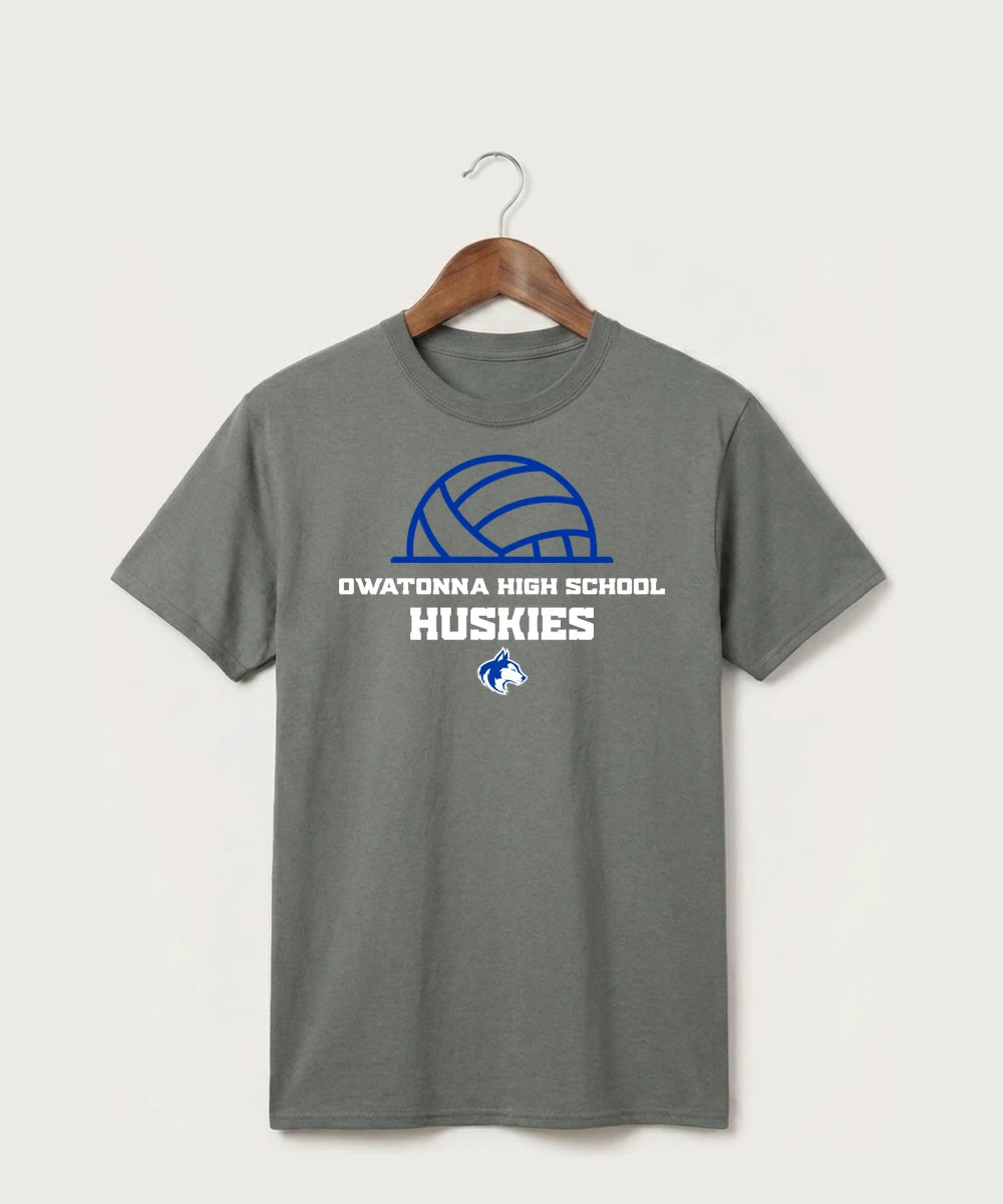 Owatonna High School Volleyball (Girls) - Medium Grey Port & Co Core Cotton Tee. PC54