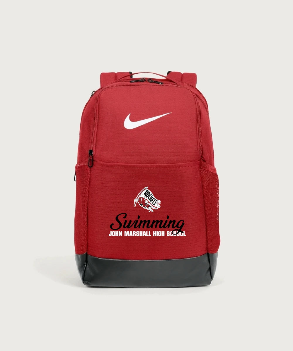 John Marshall High School Swimming (Girls) - University Red Nike Brasilia Medium Backpack NKDH7709