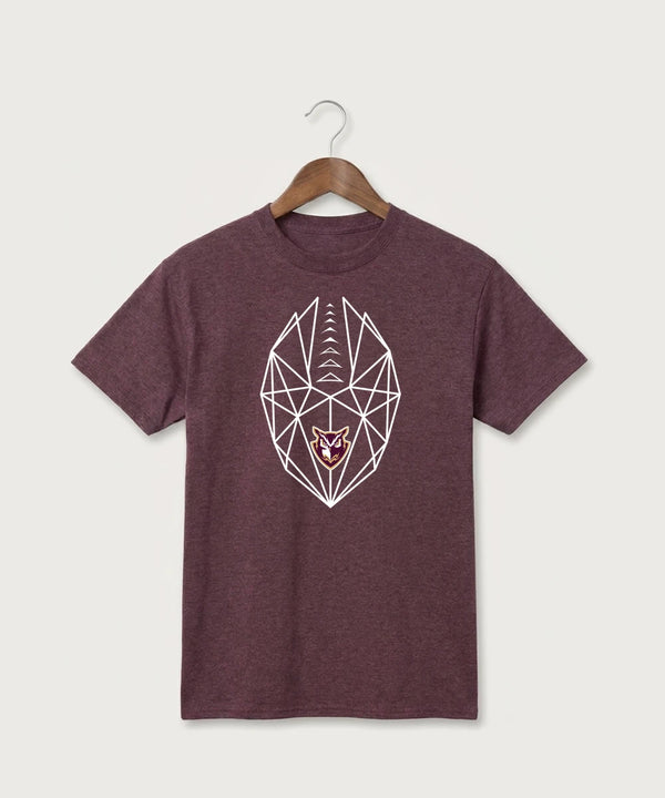 Hancock High School Football (Boys) - Heather Athletic Maroon Port & Co Core Cotton Tee. PC54