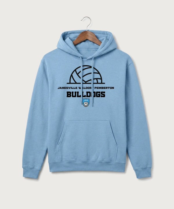 Janesville Waldorf Pemberton Volleyball (Girls) - Tundra Blue Port & Co Core Fleece Pullover Hooded Sweatshirt. PC78H