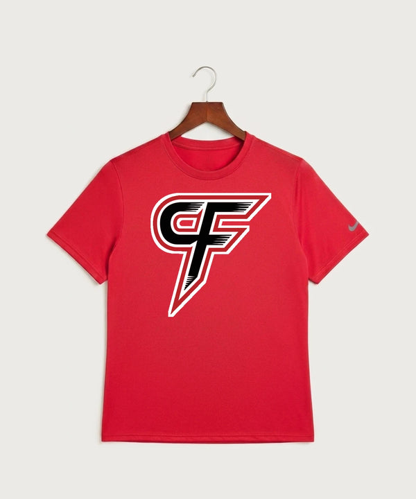 Cannon Falls High School Volleyball (Girls) - University Red Nike Swoosh Sleeve rLegend Tee NKDX8730