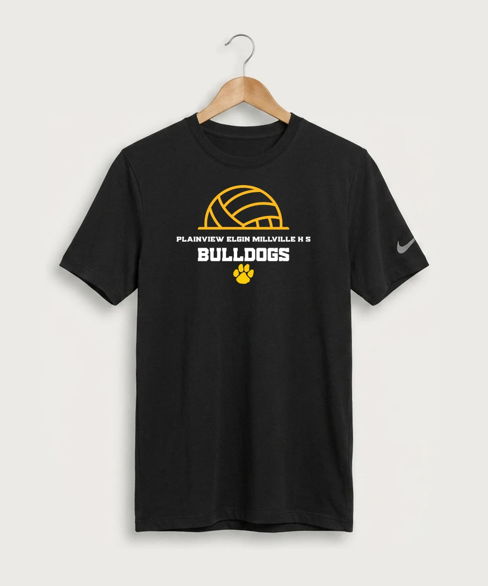 Plainview Elgin Millville H S Volleyball (Girls) - Black Nike Swoosh Sleeve rLegend Tee NKDX8730