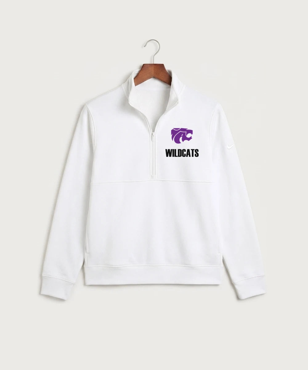Axtell High School Basketball (Girls) Team Store - White Nike Club Fleece Sleeve Swoosh 1/2-Zip NKDX6718