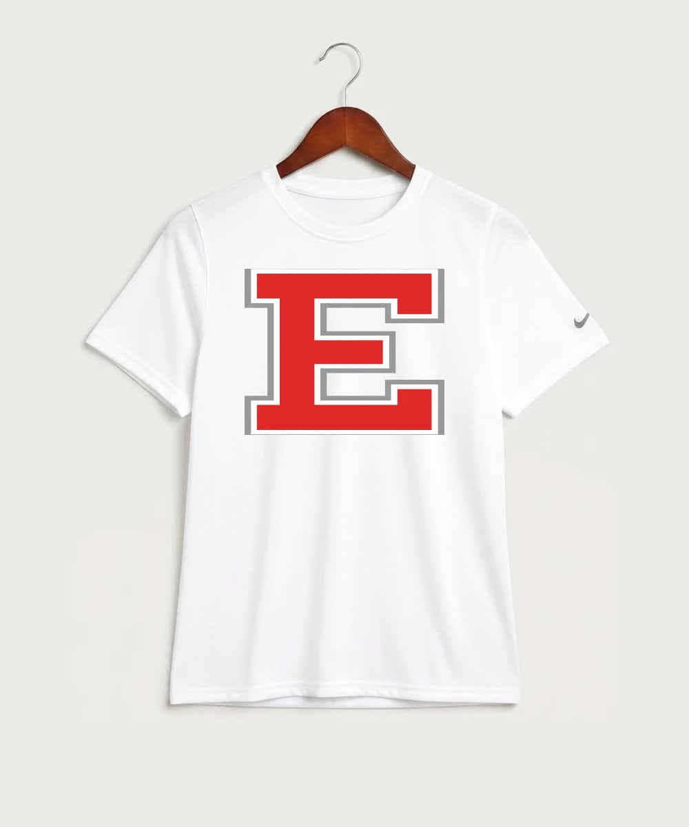 Duluth East High School Cheer (Coed) - White Nike Youth Swoosh Sleeve rLegend Tee NKDX8787