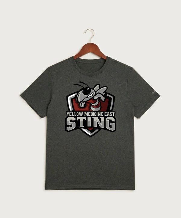 Yellow Medicine East High School Football (Boys) - Dark Smoke Heather Nike Swoosh Sleeve rLegend Tee NKDX8730