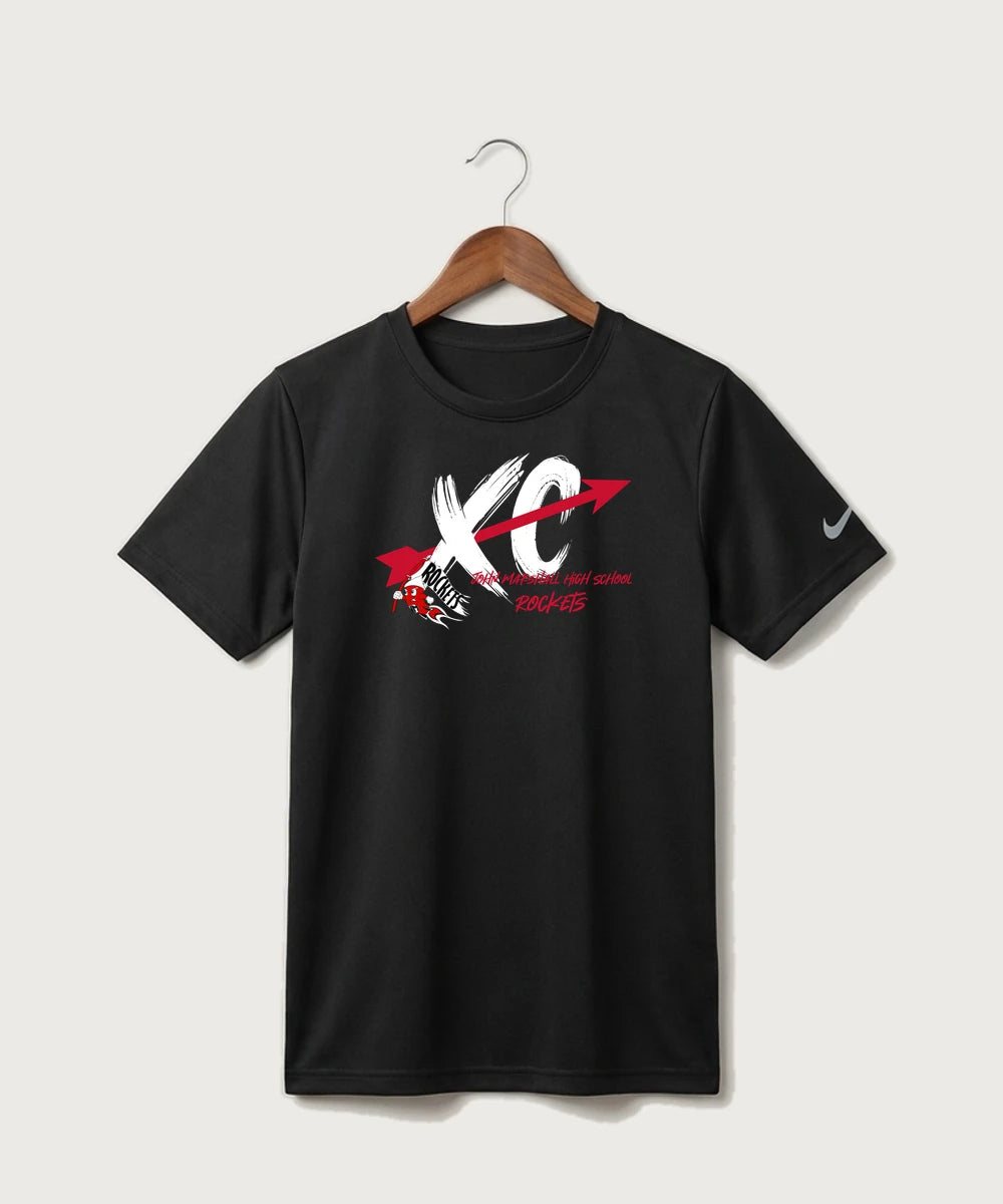 John Marshall High School Cross Country (Coed) - Black Nike Youth Swoosh Sleeve rLegend Tee NKDX8787
