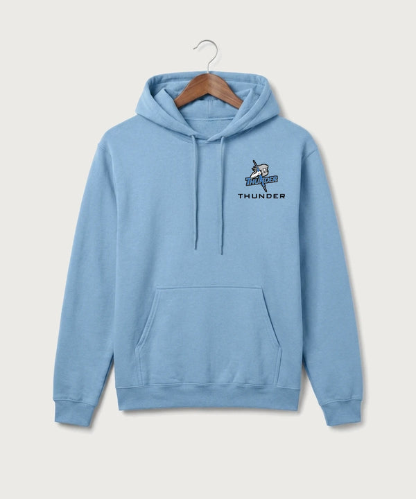 Long Prairie Grey Eagle High School Volleyball (Girls) - Tundra Blue Port & Co Core Fleece Pullover Hooded Sweatshirt. PC78H