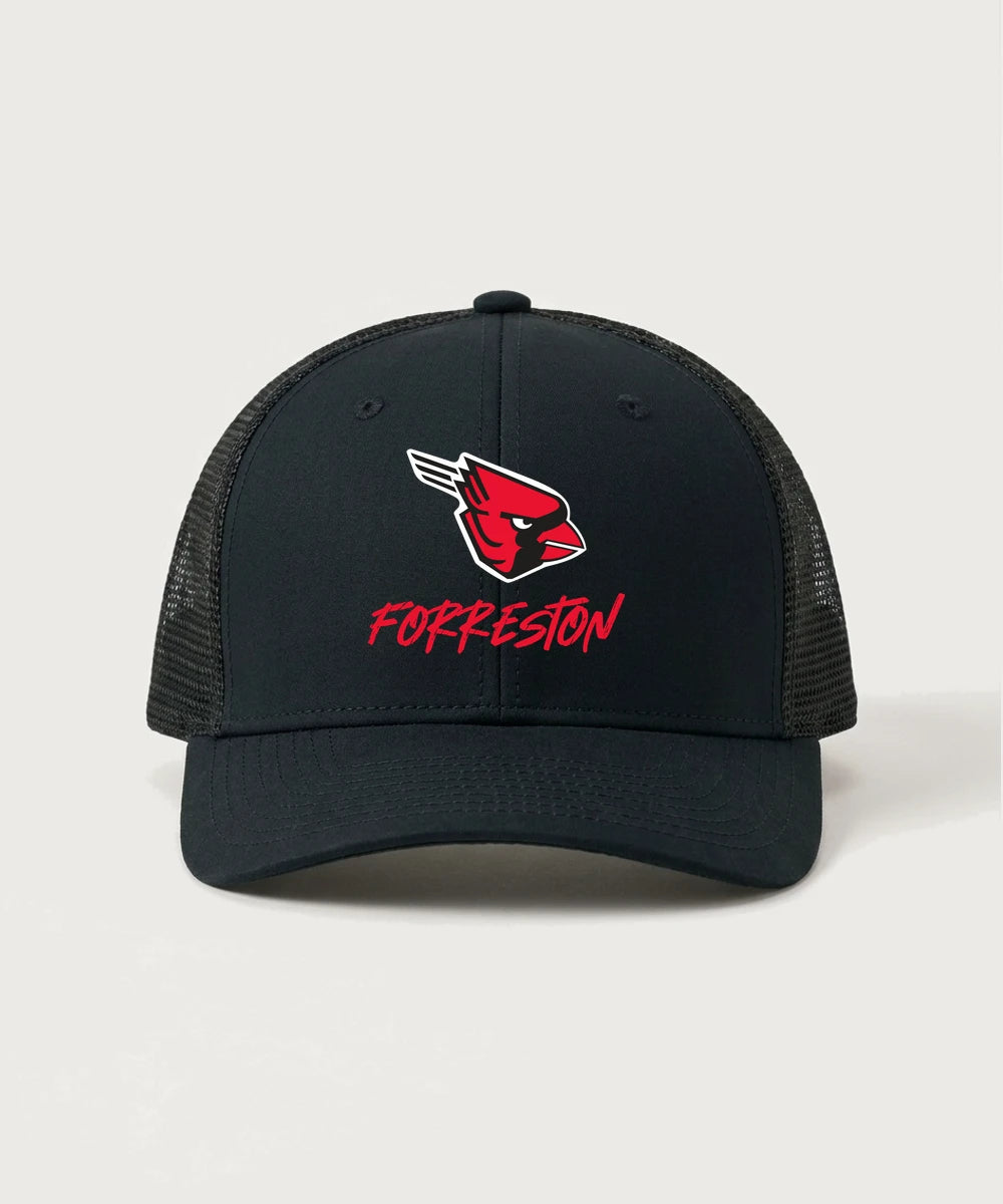 Forreston Cross Country - Black/ Black Sport-Tek Club Trucker Cap STC46
