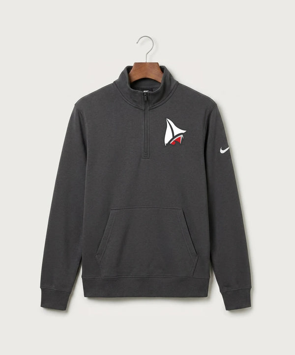 Detroit Lakes Community High School Football (Boys) - Anthracite Nike Club Fleece Sleeve Swoosh 1/2-Zip NKDX6718