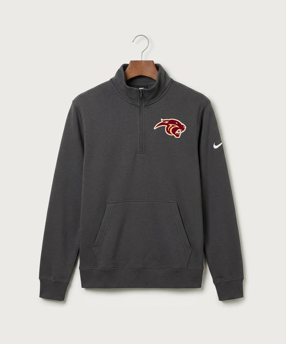 Pine Island High School Football (Boys) - Anthracite Nike Club Fleece Sleeve Swoosh 1/2-Zip NKDX6718