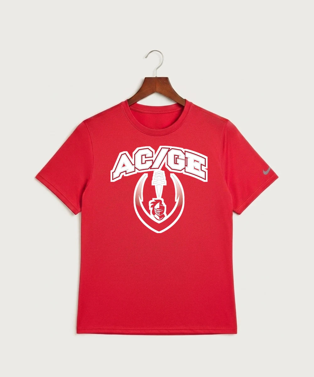 Alden-Conger-Glenville Emmons High School Football (Boys) - University Red Nike Swoosh Sleeve rLegend Tee NKDX8730