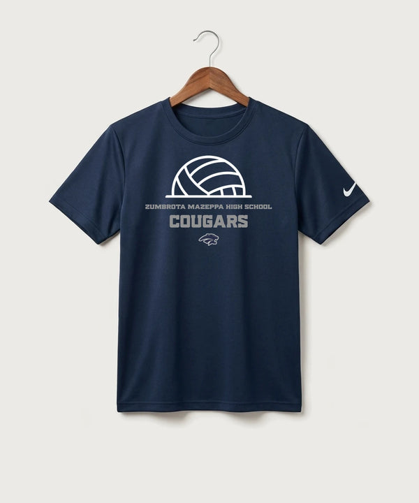Zumbrota Mazeppa High School Volleyball (Girls) - College Navy Nike Youth Swoosh Sleeve rLegend Tee NKDX8787