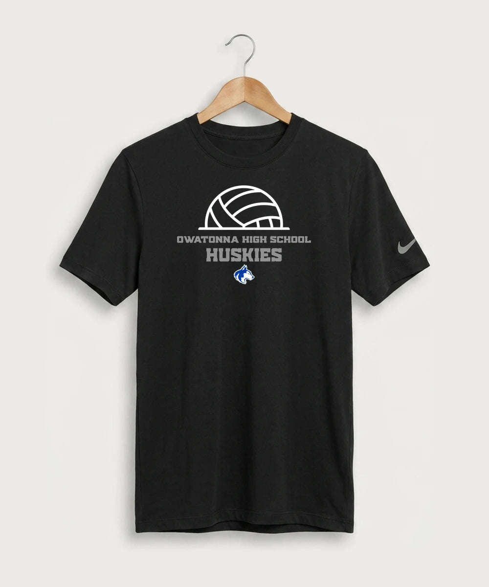 Owatonna High School Volleyball (Girls) - Black Nike Swoosh Sleeve rLegend Tee NKDX8730