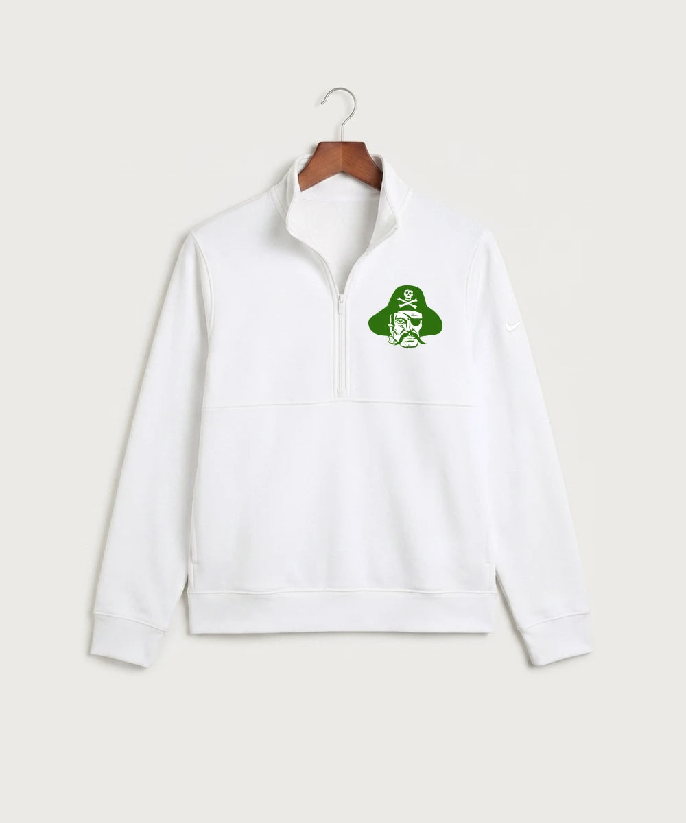 Verndale High School Football (Boys) - White Nike Club Fleece Sleeve Swoosh 1/2-Zip NKDX6718