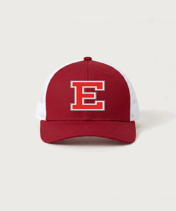 Duluth East High School Football (Boys) - Deep Red/ White Sport-Tek Club Trucker Cap STC46