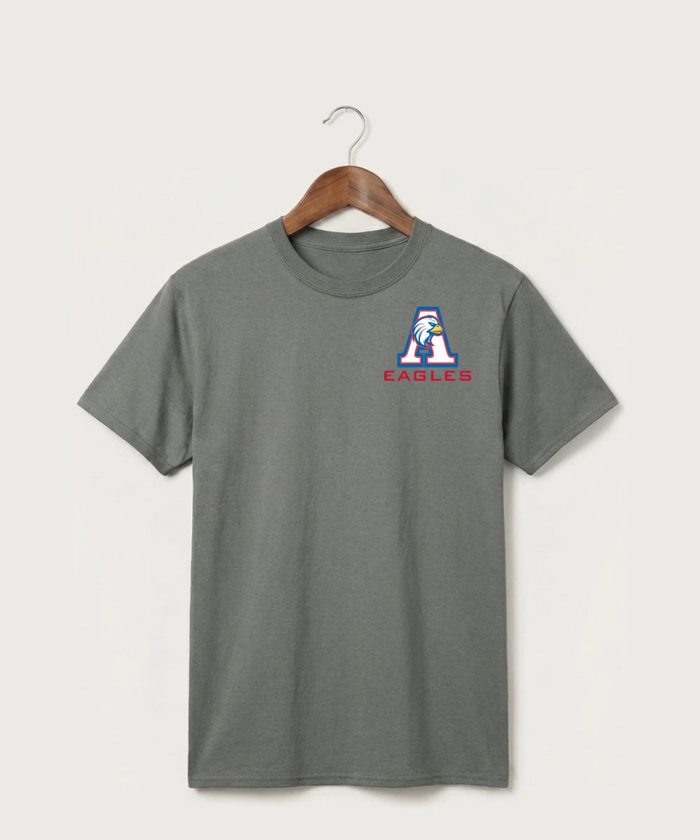 Apollo High School Football (Boys) - Medium Grey Port & Co Core Cotton Tee. PC54