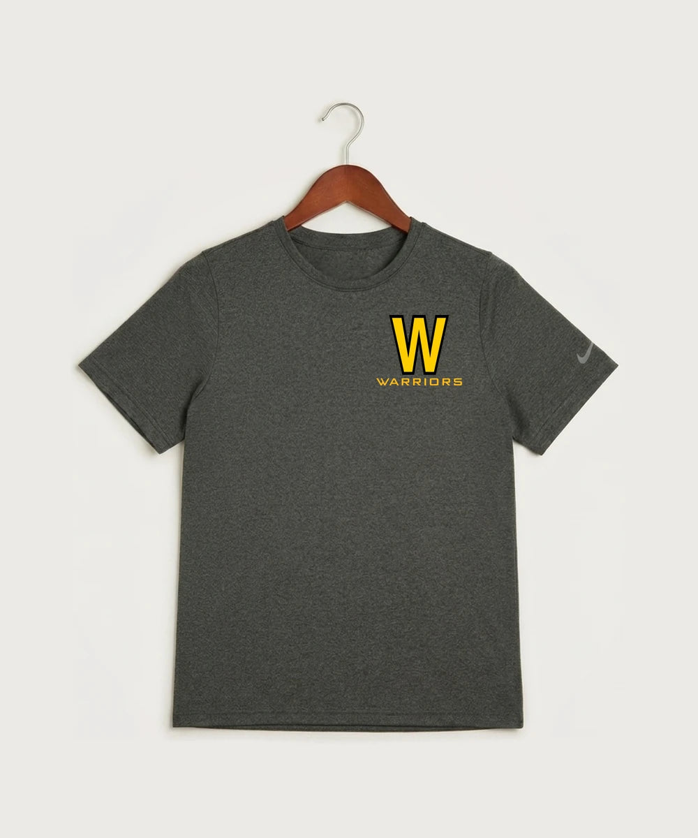 Warroad High School Football (Boys) - Dark Smoke Heather Nike Youth Swoosh Sleeve rLegend Tee NKDX8787