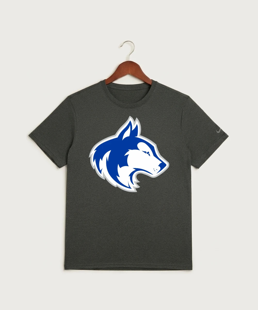 Owatonna High School Volleyball (Girls) - Dark Smoke Heather Nike Swoosh Sleeve rLegend Tee NKDX8730