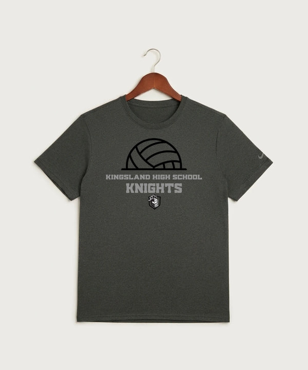 Kingsland High School Volleyball (Girls) - Dark Smoke Heather Nike Swoosh Sleeve rLegend Tee NKDX8730