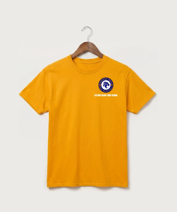 GF E2E Test 05 Boys Basketball - Gold Port & Co Core Cotton Tee. PC54
