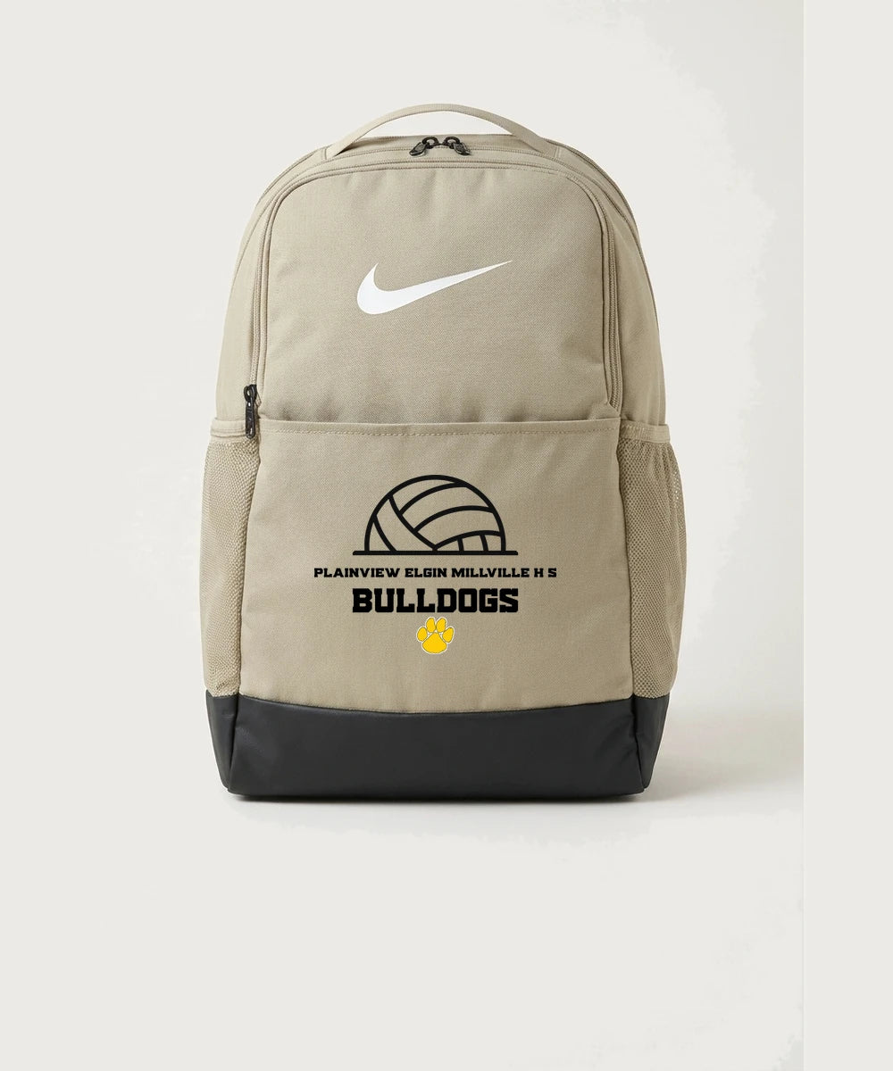 Plainview Elgin Millville H S Volleyball (Girls) - Desert Khaki Nike Brasilia Medium Backpack NKDH7709
