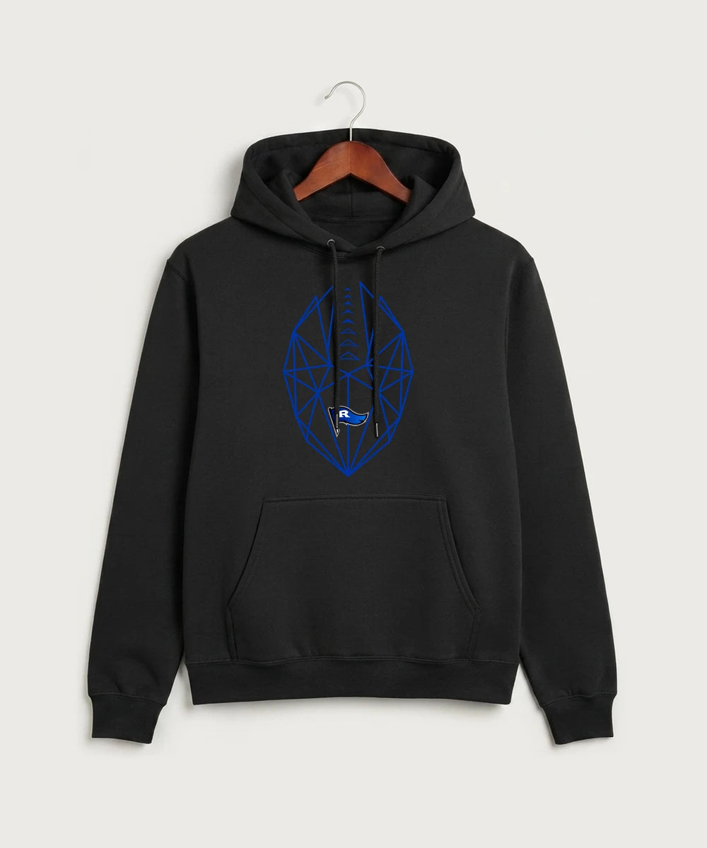 Red Lake County Central Football (Boys) - Jet Black Port & Co Core Fleece Pullover Hooded Sweatshirt. PC78H
