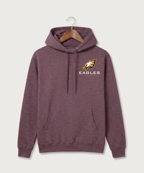 Dover-Eyota High School Volleyball (Girls) - Heather Athletic Maroon Port & Co Core Fleece Pullover Hooded Sweatshirt. PC78H