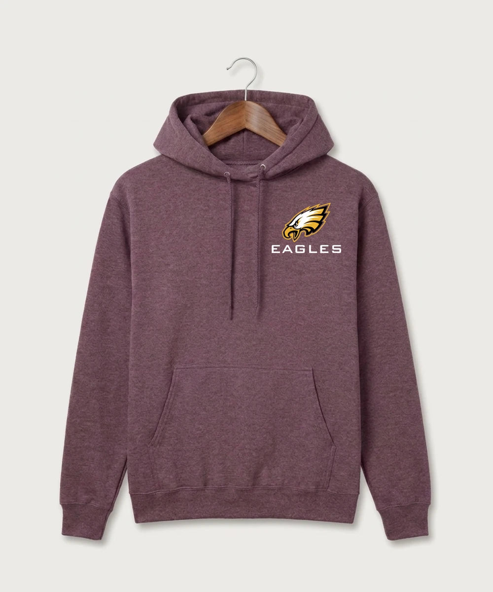 Dover-Eyota High School Volleyball (Girls) - Heather Athletic Maroon Port & Co Core Fleece Pullover Hooded Sweatshirt. PC78H