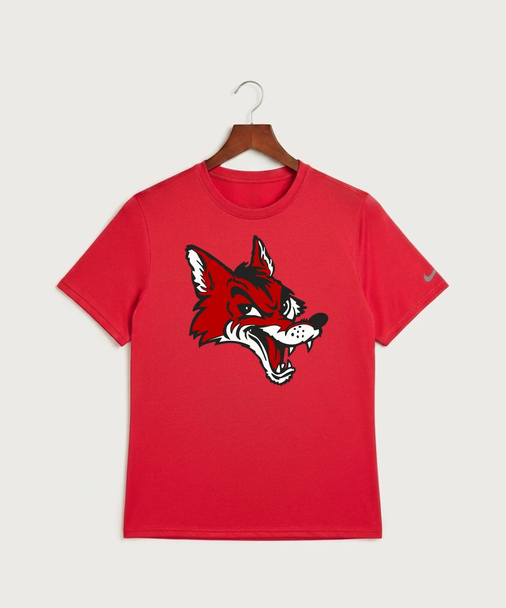 Ely Memorial High School Volleyball (Girls) - University Red Nike Swoosh Sleeve rLegend Tee NKDX8730