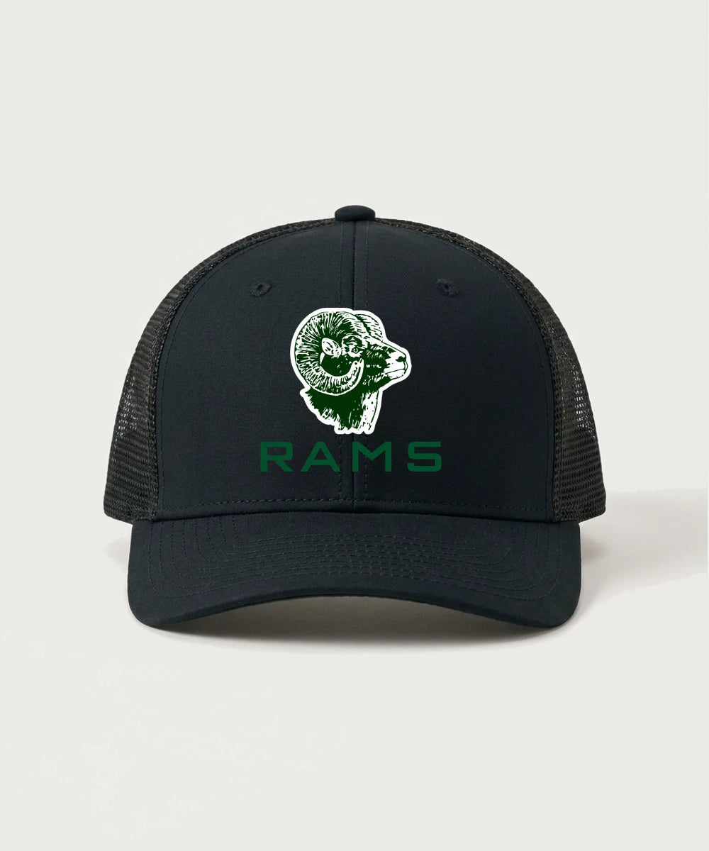 Roseau High School Football (Boys) - Black/ Black Sport-Tek Club Trucker Cap STC46