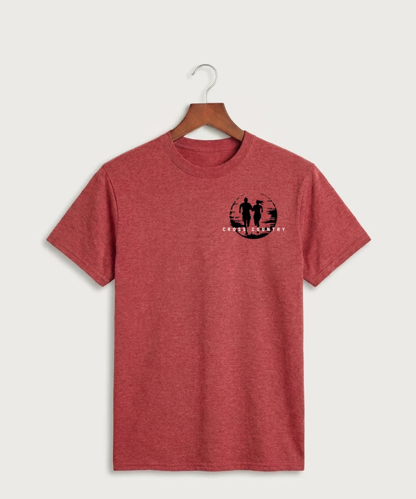 John Marshall High School Cross Country (Coed) - Heather Red Port & Co Core Cotton Tee. PC54