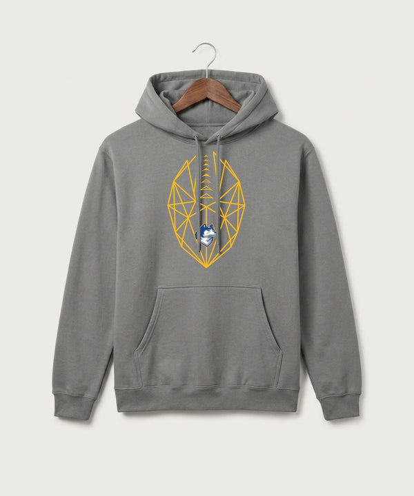 Bigfork Senior High School Football (Boys) - Medium Grey Port & Co Core Fleece Pullover Hooded Sweatshirt. PC78H