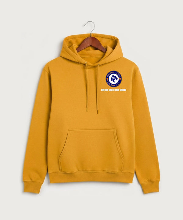 GF E2E Test 05 Boys Basketball - Gold Port & Co Core Fleece Pullover Hooded Sweatshirt. PC78H