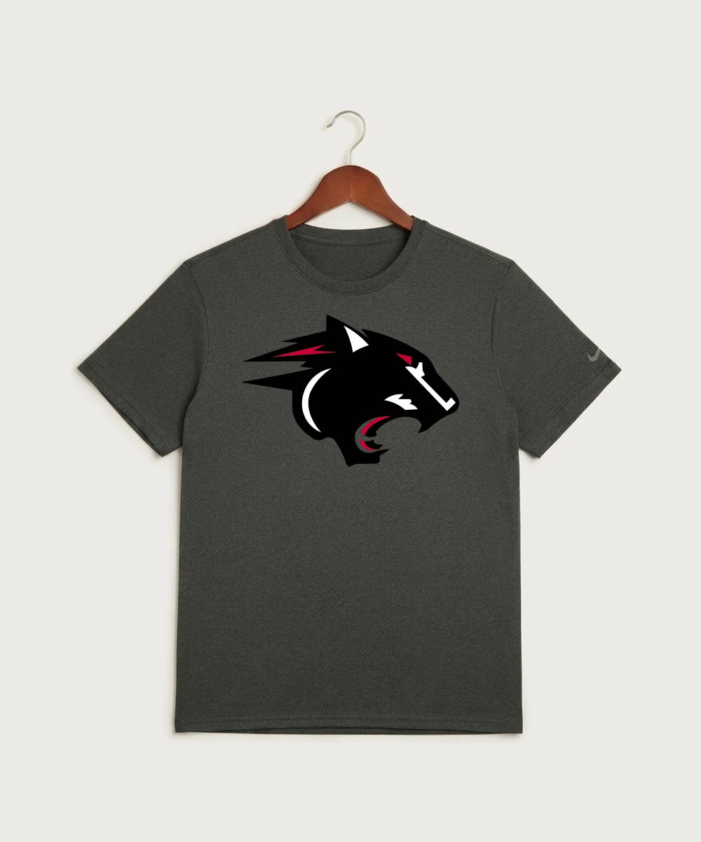 Nrheg Panthers High School Football (Boys) - Dark Smoke Heather Nike Swoosh Sleeve rLegend Tee NKDX8730