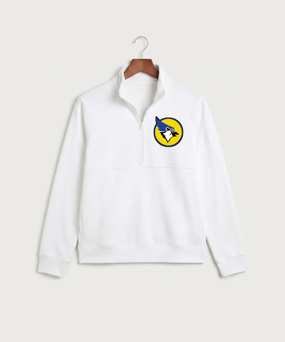 Waseca High School Football (Boys) - White Nike Club Fleece Sleeve Swoosh 1/2-Zip NKDX6718