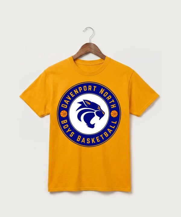 GF E2E Test 05 Boys Basketball - Gold Port & Co Core Cotton Tee. PC54