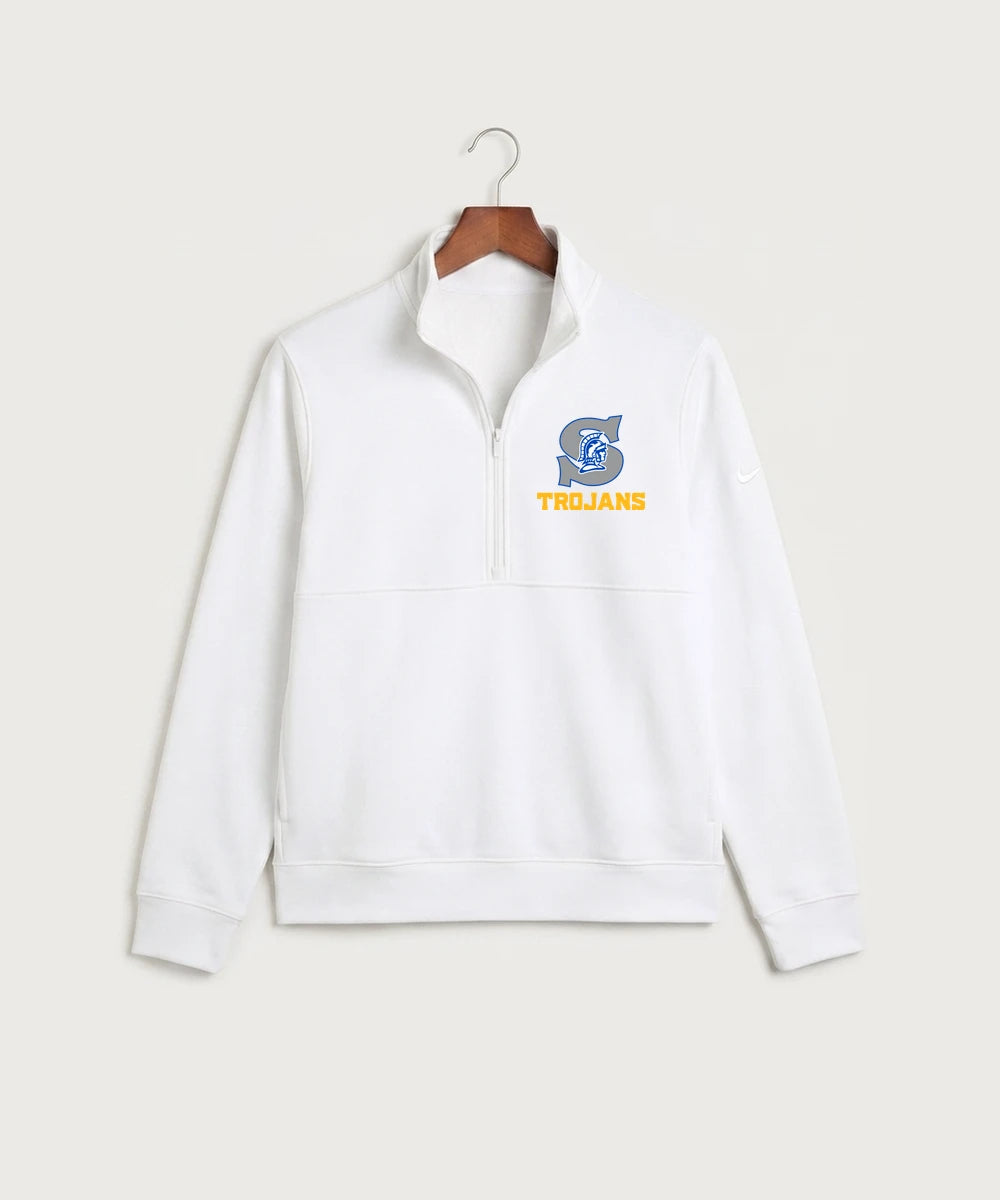 Green Bay Southwest High School Volleyball (Girls) - White Nike Club Fleece Sleeve Swoosh 1/2-Zip NKDX6718
