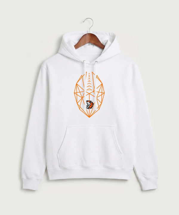 Ogilvie High School Football (Boys) - White Port & Co Core Fleece Pullover Hooded Sweatshirt. PC78H