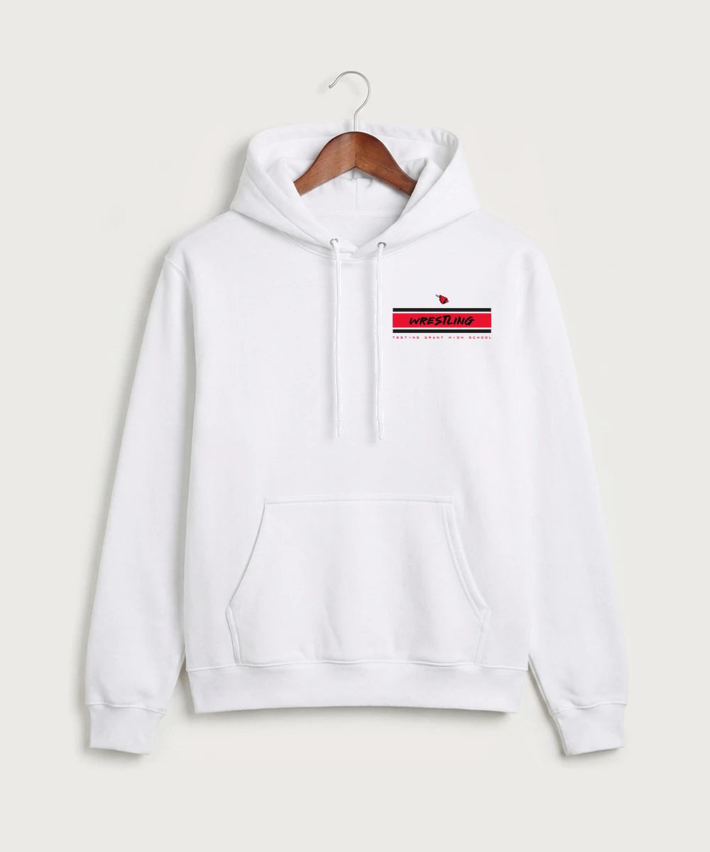 GF E2E Test 01 Wrestling - White Port & Co Core Fleece Pullover Hooded Sweatshirt. PC78H