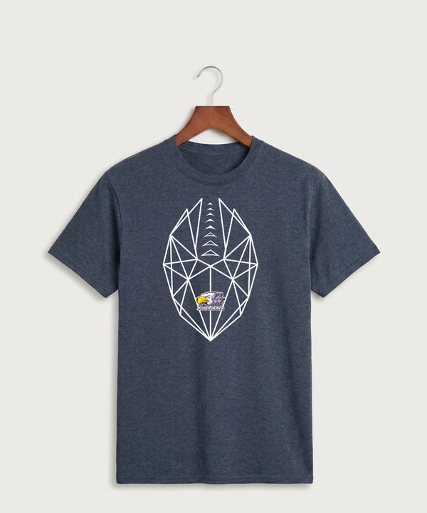 Grand Meadow Football - Heather Navy Port & Co Core Cotton Tee. PC54